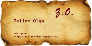 Zoller Olga névjegykártya